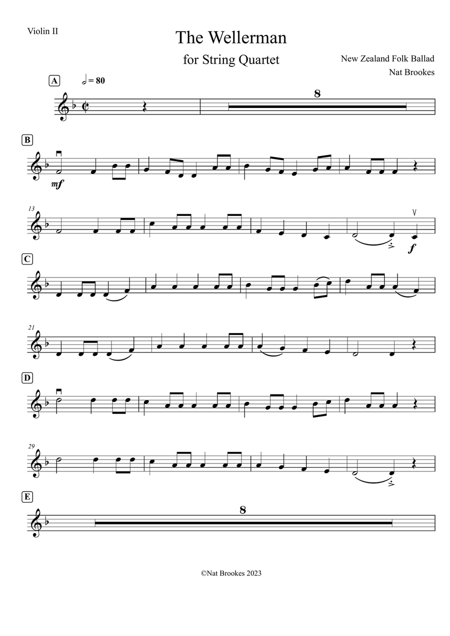 The Wellerman for String Quartet String Quartet scores gallery preview page 4