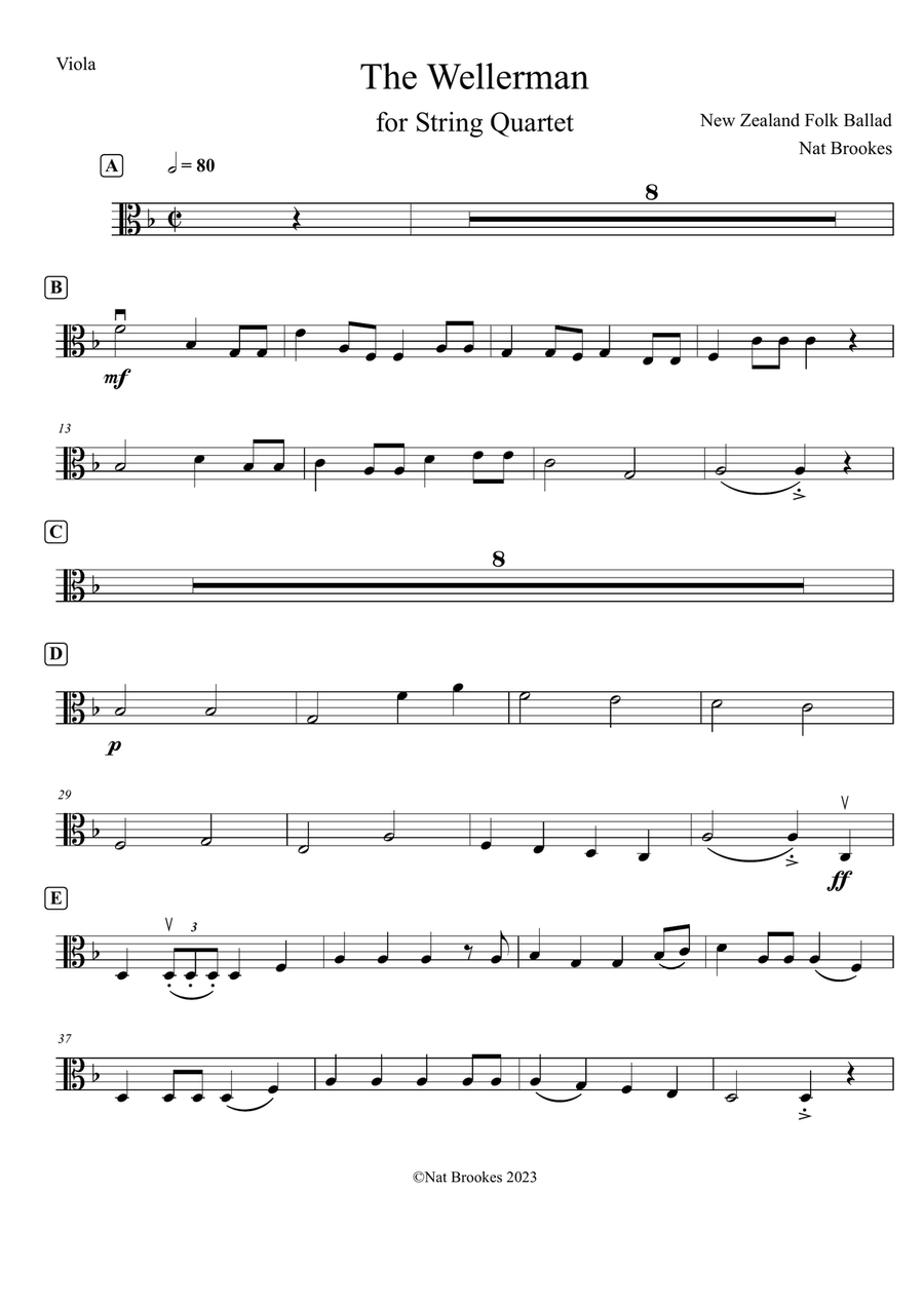 The Wellerman for String Quartet String Quartet scores gallery preview page 6
