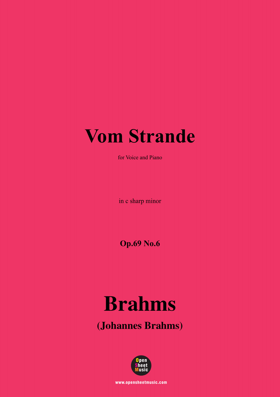 Brahms-Vom Strande,in c sharp minor Piano, Vocal scores gallery preview page 1