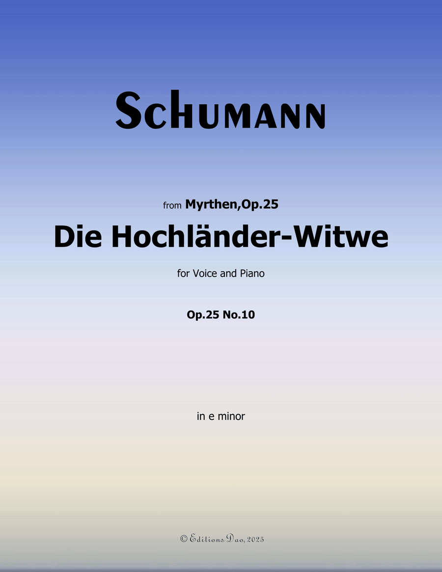 Die Hochländer, by Schumann, Op.25 No.10, in e minor Piano, Vocal scores gallery preview page 1
