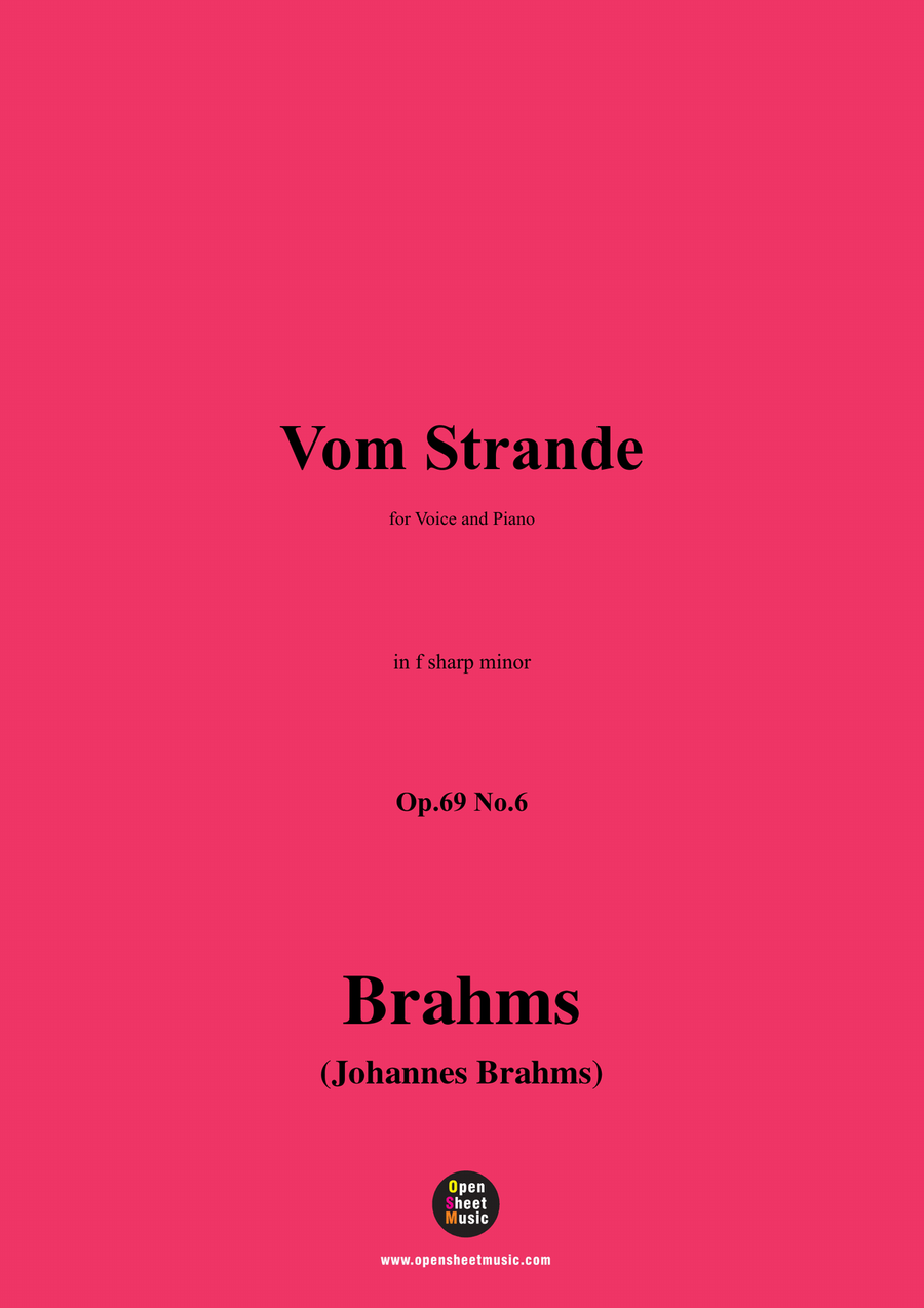Brahms-Vom Strande,in f sharp minor Piano, Vocal scores gallery preview page 1