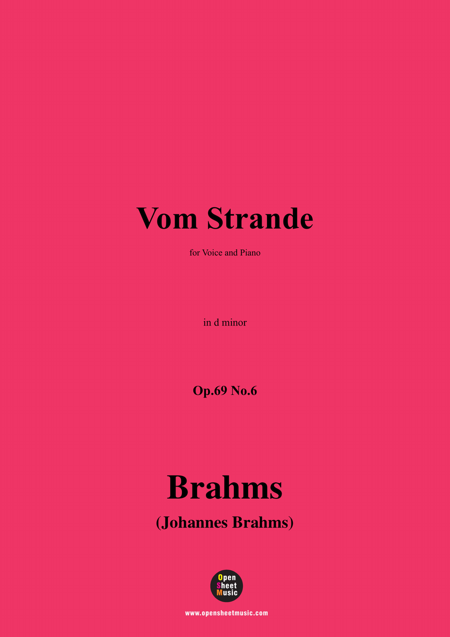 Brahms-Vom Strande,in d minor Piano, Vocal scores gallery preview page 1