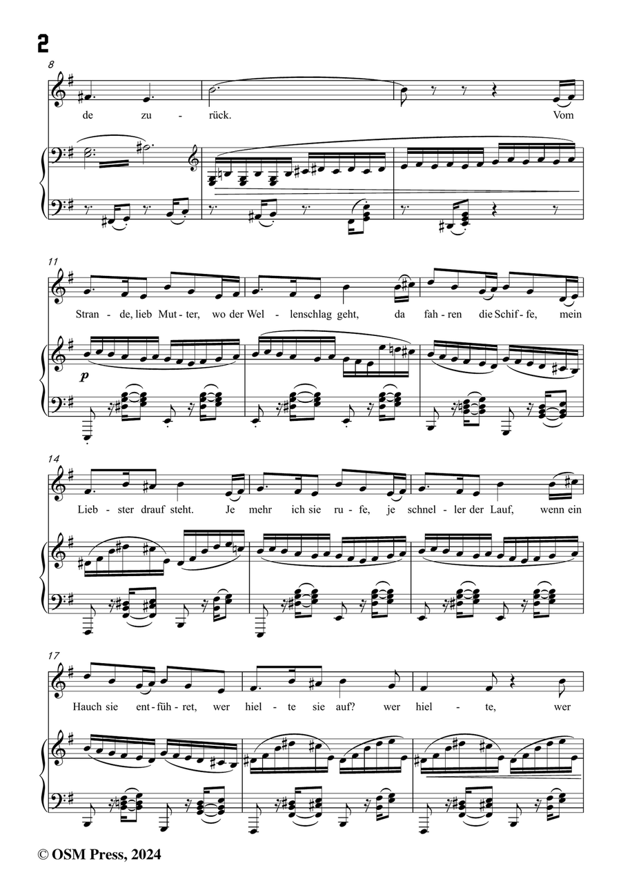 Brahms-Vom Strande,in e minor Piano, Vocal scores gallery preview page 4