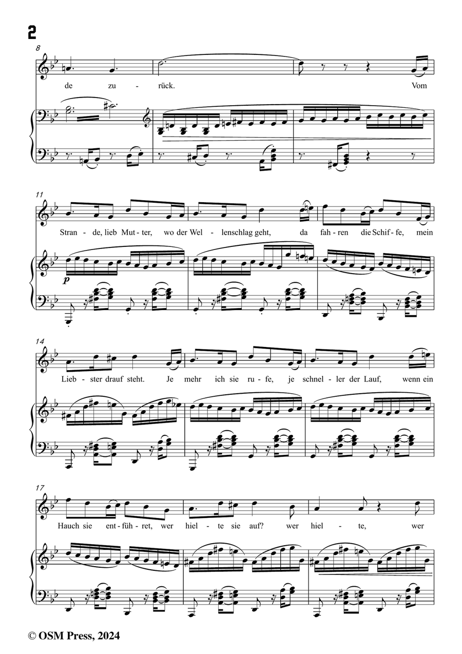 Brahms-Vom Strande,in g minor Piano, Vocal scores gallery preview page 4