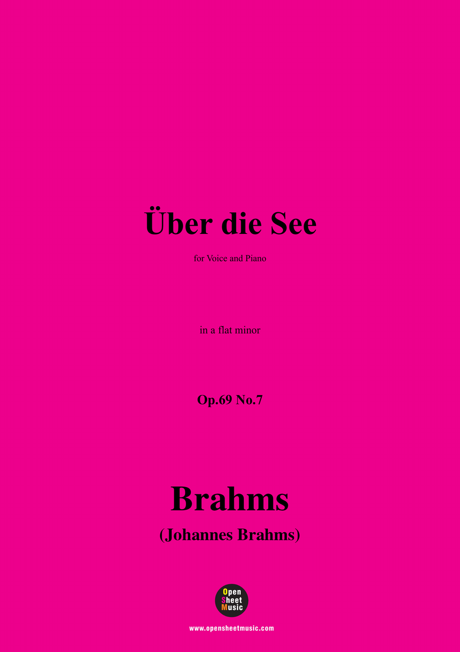 Brahms-uber die See,in a flat minor Piano, Vocal scores gallery preview page 1