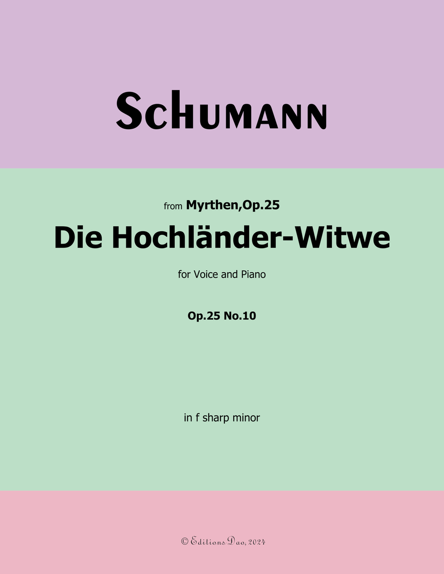 Die Hochländer, by Schumann, Op.25 No.10, in f sharp minor Piano, Vocal scores gallery preview page 1