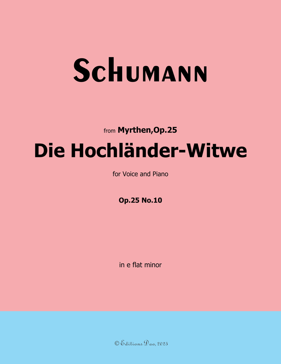 Die Hochländer, by Schumann, Op.25 No.10, in e flat minor Piano, Vocal scores gallery preview page 1