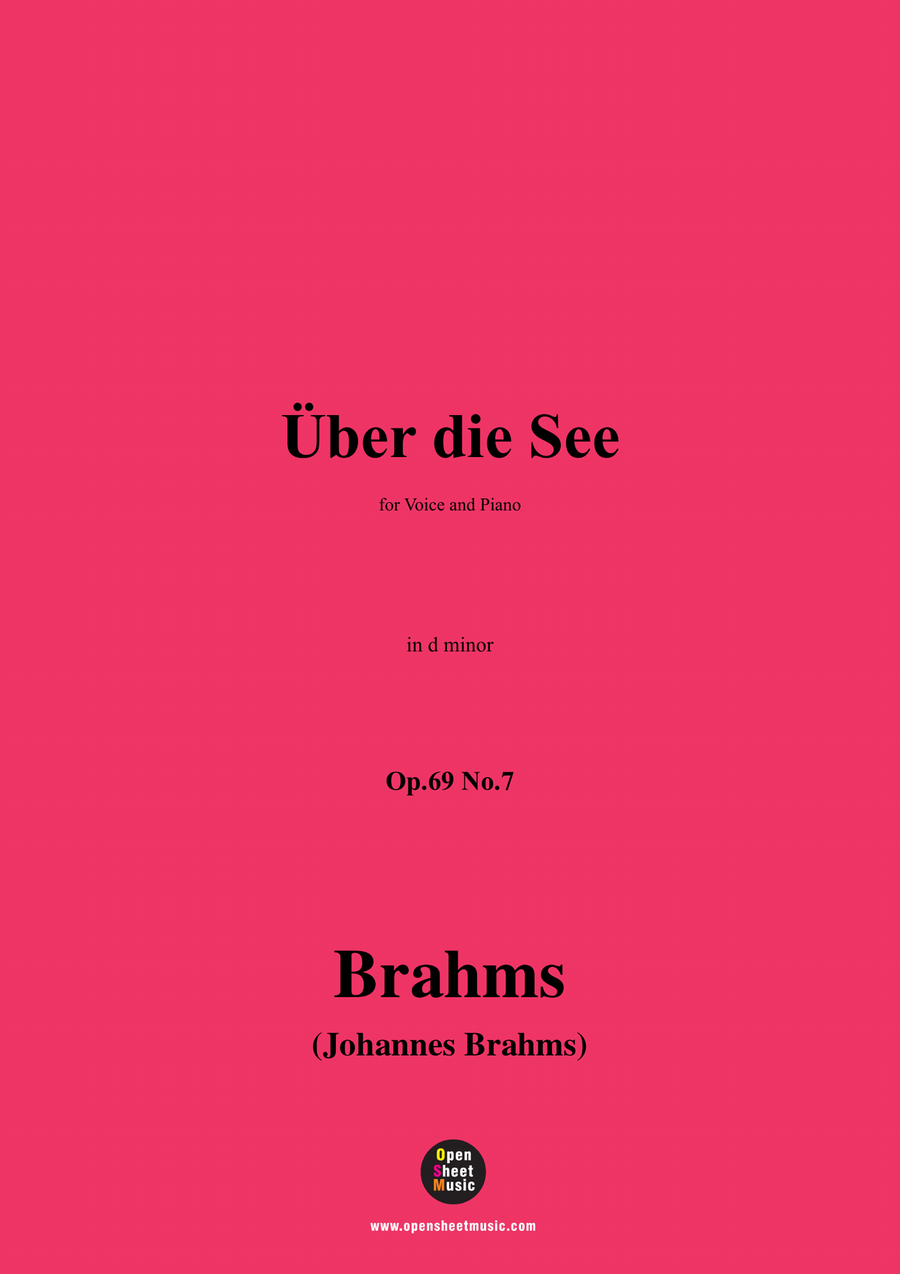 Brahms-uber die See,in d minor Piano, Vocal scores gallery preview page 1