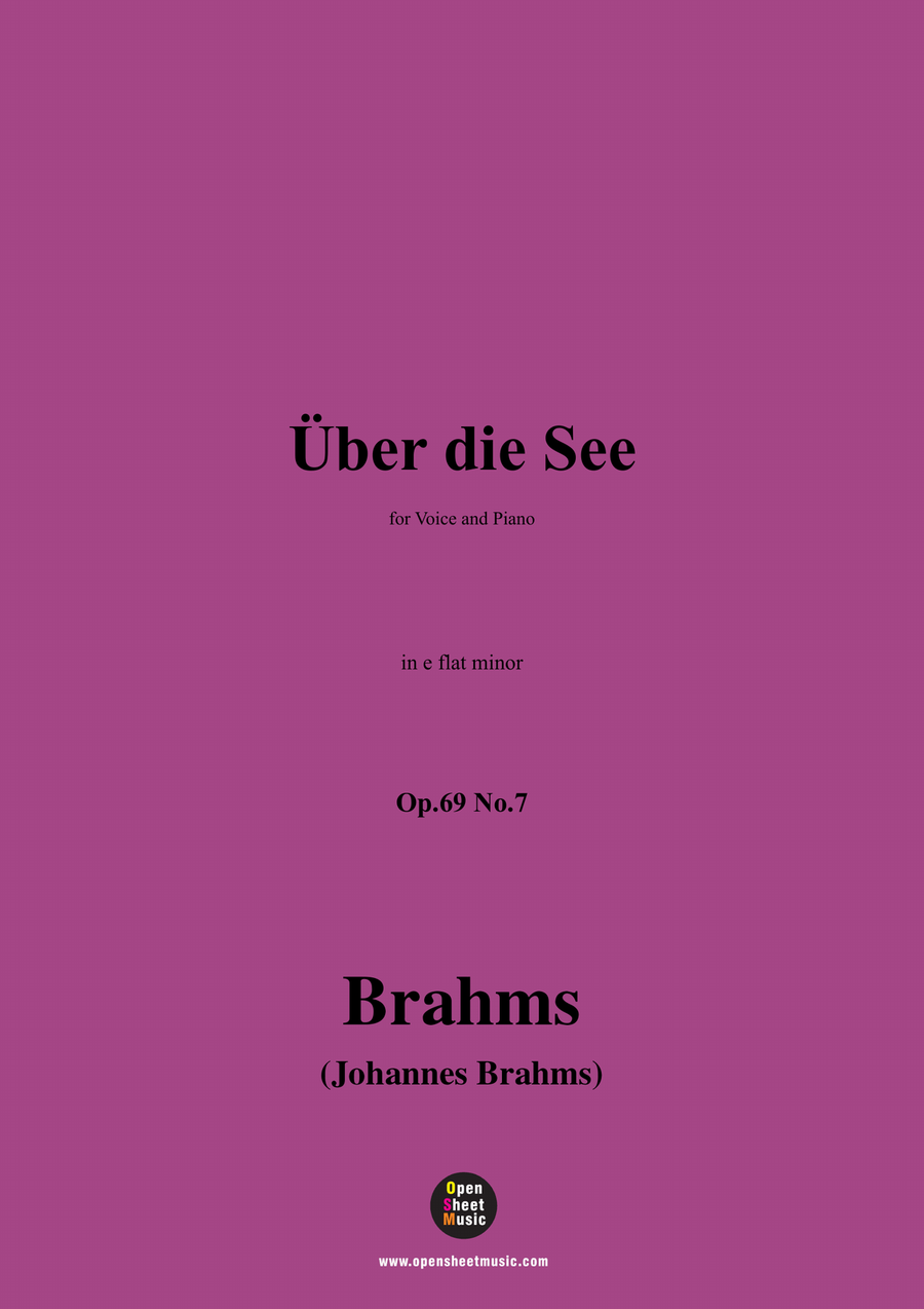 Brahms-uber die See,in e flat minor Piano, Vocal scores gallery preview page 1