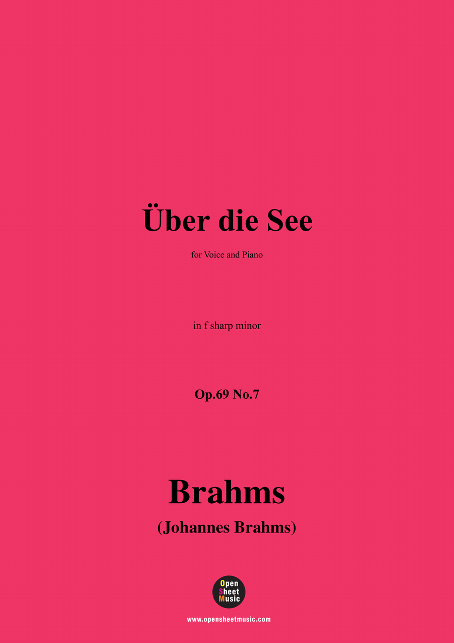 Brahms-uber die See,in f sharp minor Piano, Vocal scores gallery preview page 1