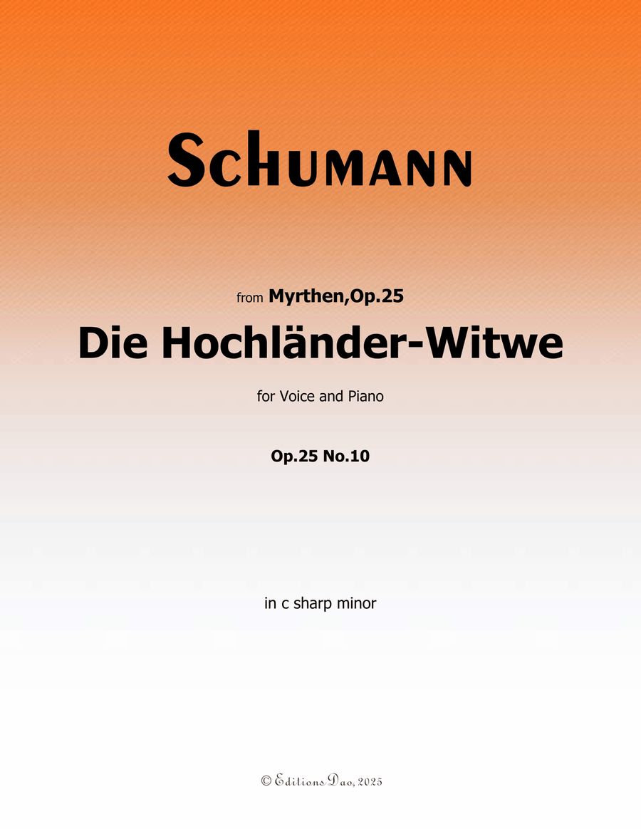 Die Hochländer, by Schumann, Op.25 No.10, in c sharp minor Piano, Vocal scores gallery preview page 1