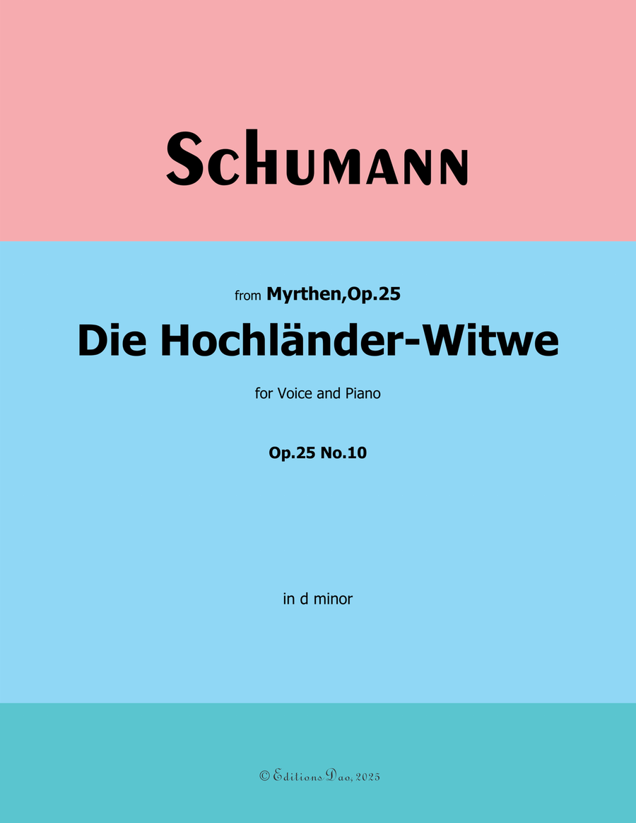 Die Hochländer, by Schumann, Op.25 No.10, in d minor Piano, Vocal scores gallery preview page 1
