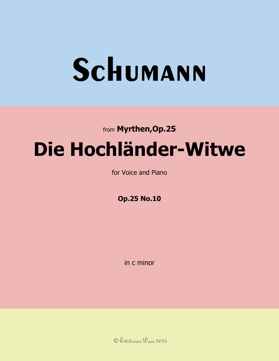 Die Hochländer, by Schumann, Op.25 No.10, in c minor Piano, Vocal scores gallery preview page 1
