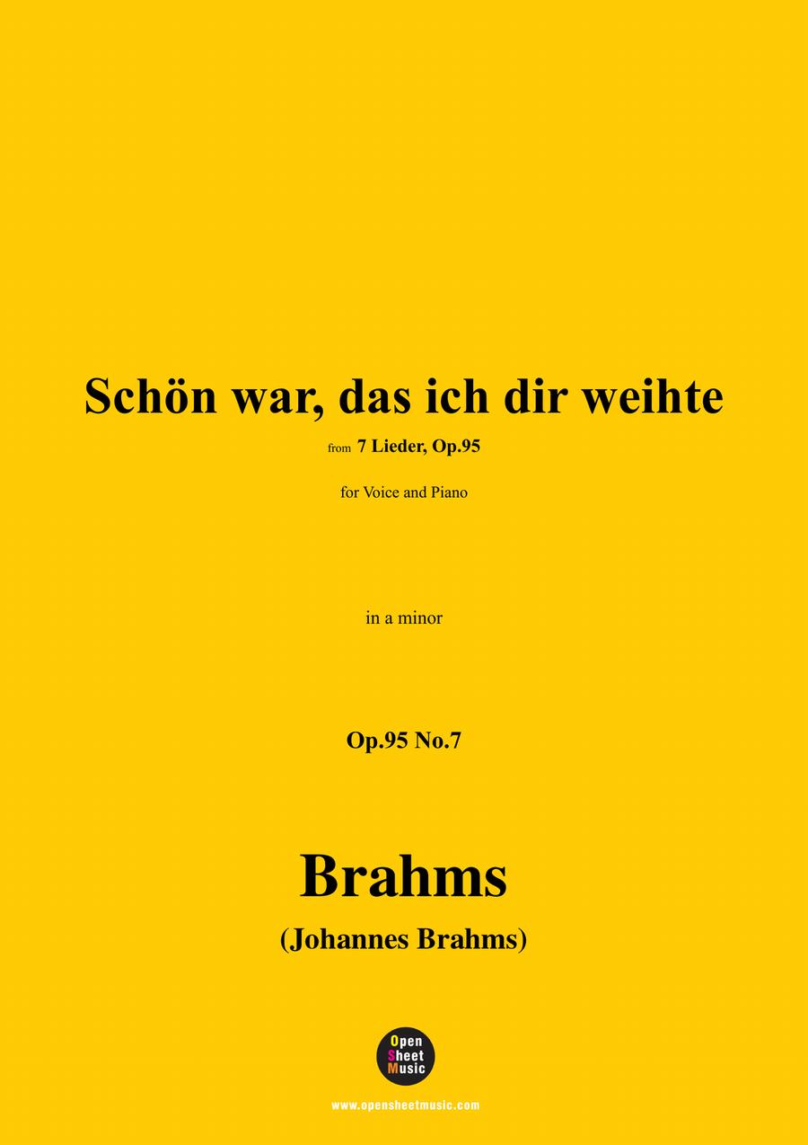 Brahms-Schon war,das ich dir weihte,in a minor Piano, Vocal scores gallery preview page 1