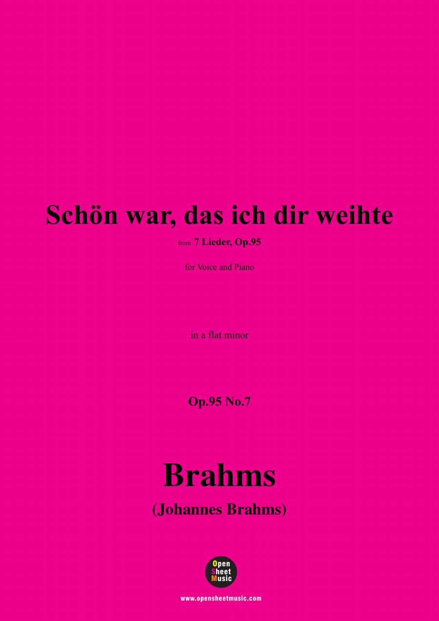 Brahms-Schon war,das ich dir weihte,in a flat minor Piano, Vocal scores gallery preview page 1