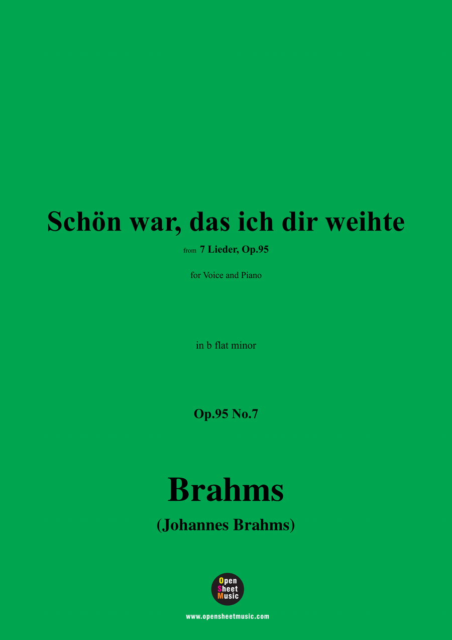 Brahms-Schon war,das ich dir weihte,in b flat minor Piano, Vocal scores gallery preview page 1