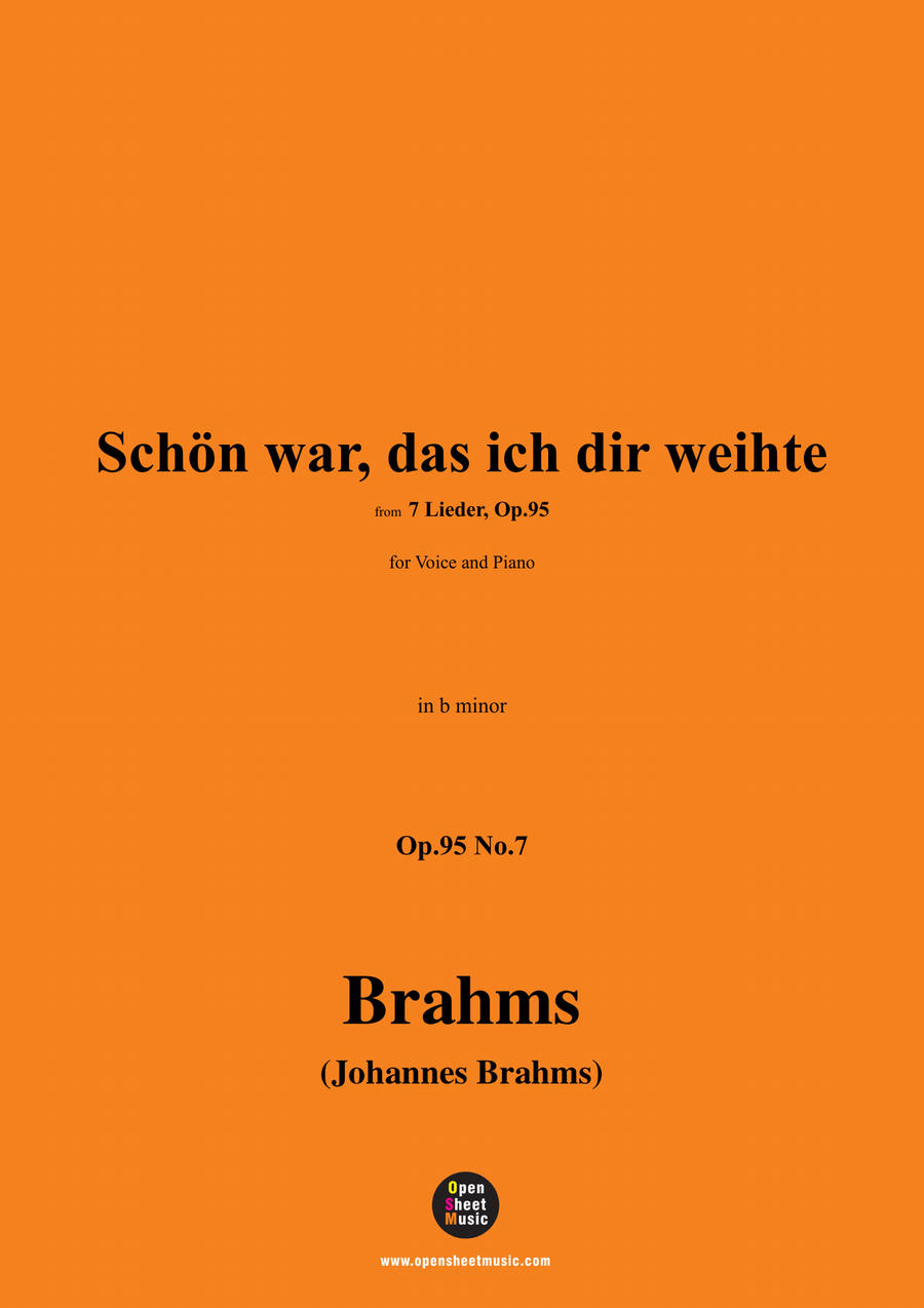 Brahms-Schon war,das ich dir weihte,in b minor Piano, Vocal scores gallery preview page 1