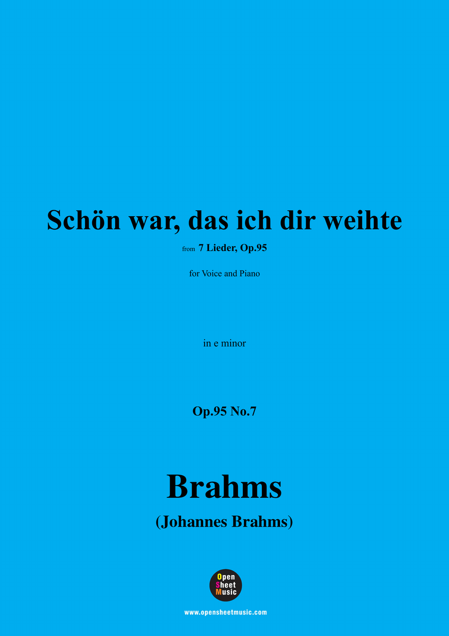 Brahms-Schon war,das ich dir weihte,in e minor Piano, Vocal scores gallery preview page 1