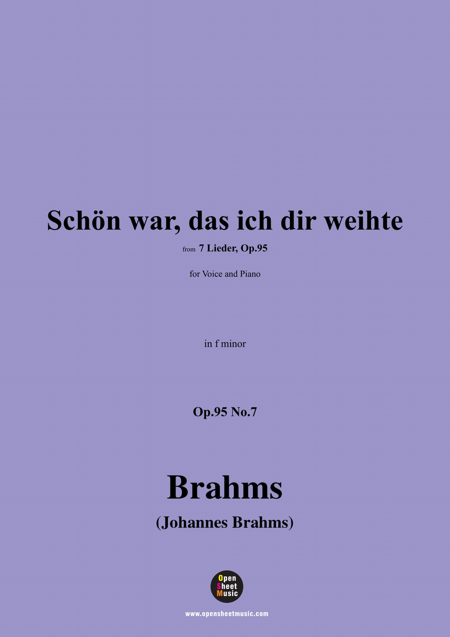Brahms-Schon war,das ich dir weihte,in f minor Piano, Vocal scores gallery preview page 1