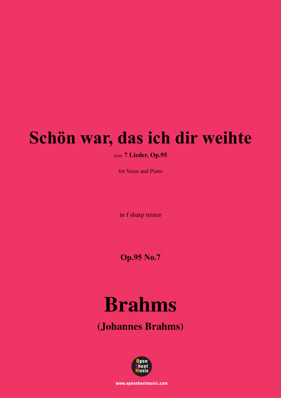 Brahms-Schon war,das ich dir weihte,in f sharp minor Piano, Vocal scores gallery preview page 1