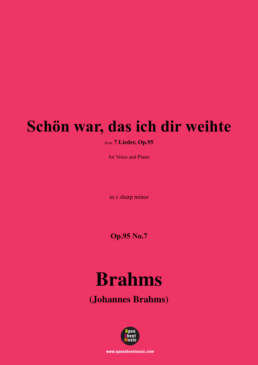 Brahms-Schon war,das ich dir weihte,c sharp minor Piano, Vocal scores gallery preview page 1