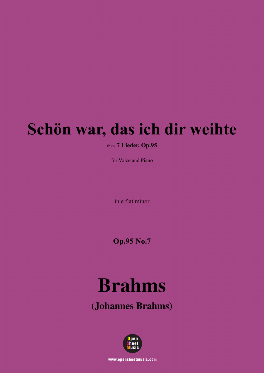 Brahms-Schon war,das ich dir weihte,in e flat minor Piano, Vocal scores gallery preview page 1
