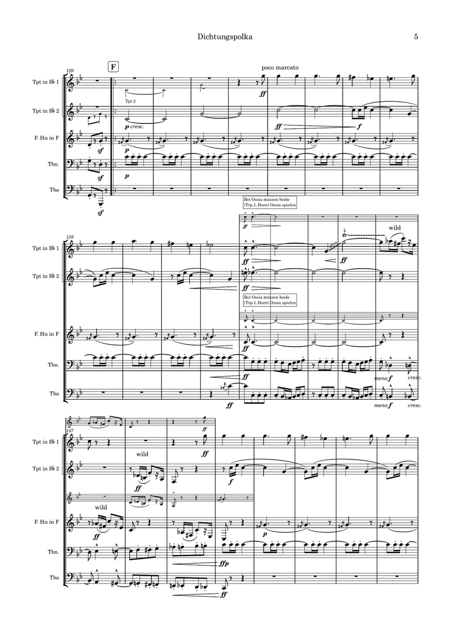 Dichtungspolka Dichtungspolka Brass Quintet scores gallery preview page 5
