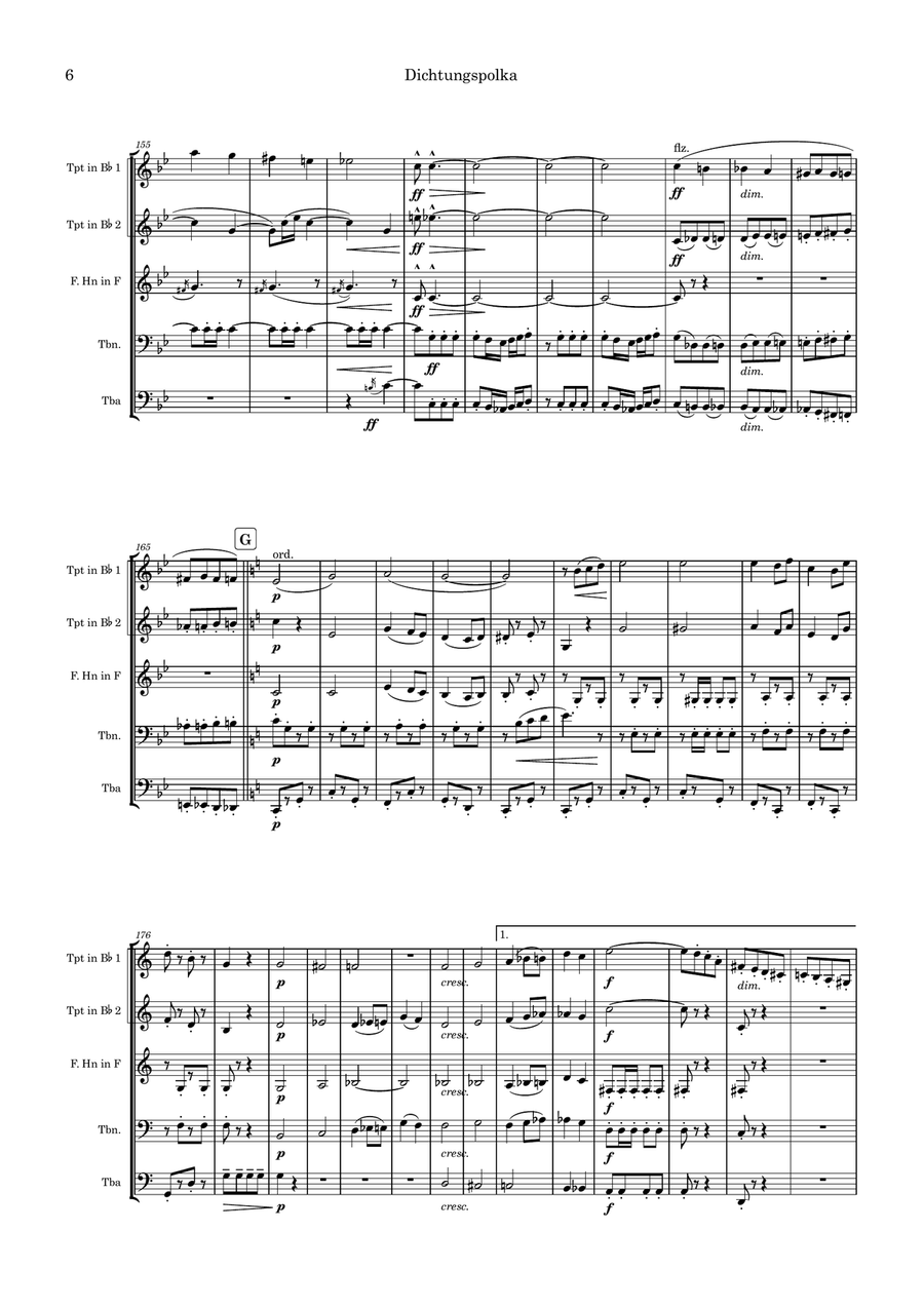 Dichtungspolka Dichtungspolka Brass Quintet scores gallery preview page 6