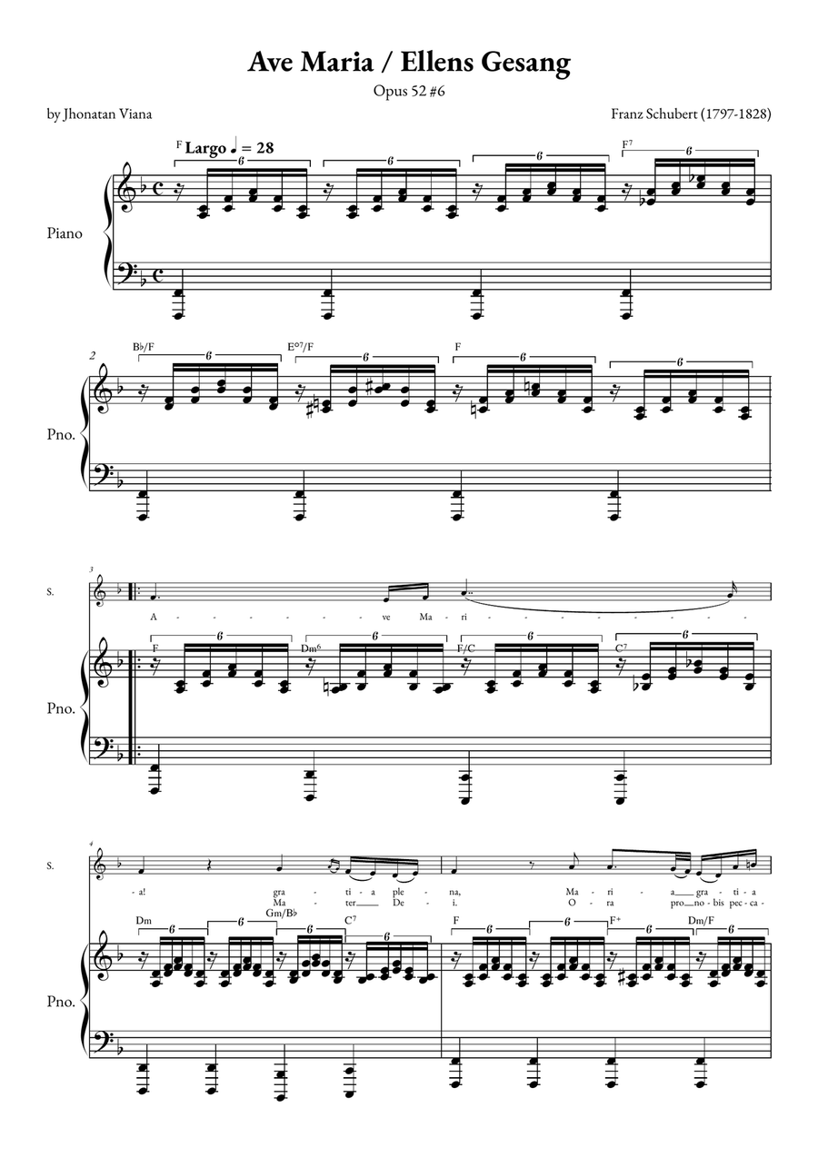 Ave Maria - Ellens Gesand Soprano Voice scores gallery preview page 1