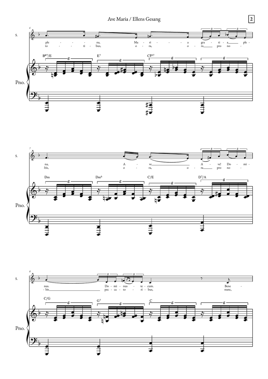 Ave Maria - Ellens Gesand Soprano Voice scores gallery preview page 2