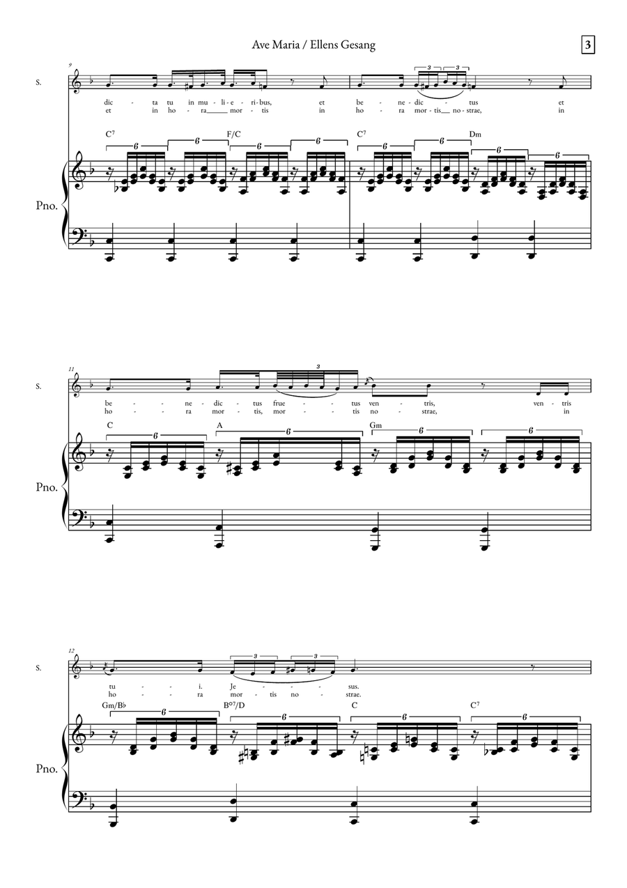 Ave Maria - Ellens Gesand Soprano Voice scores gallery preview page 3