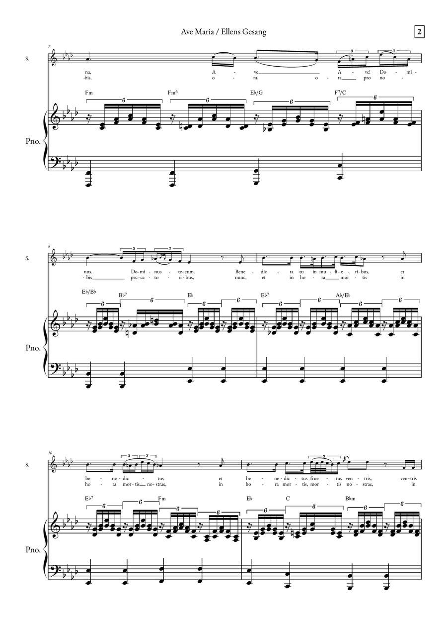 Ave Maria - Ellens Gesand Soprano Voice scores gallery preview page 2