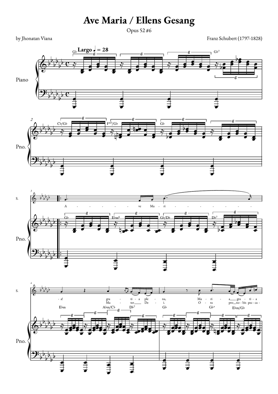 Ave Maria - Ellens Gesand Soprano Voice scores gallery preview page 1