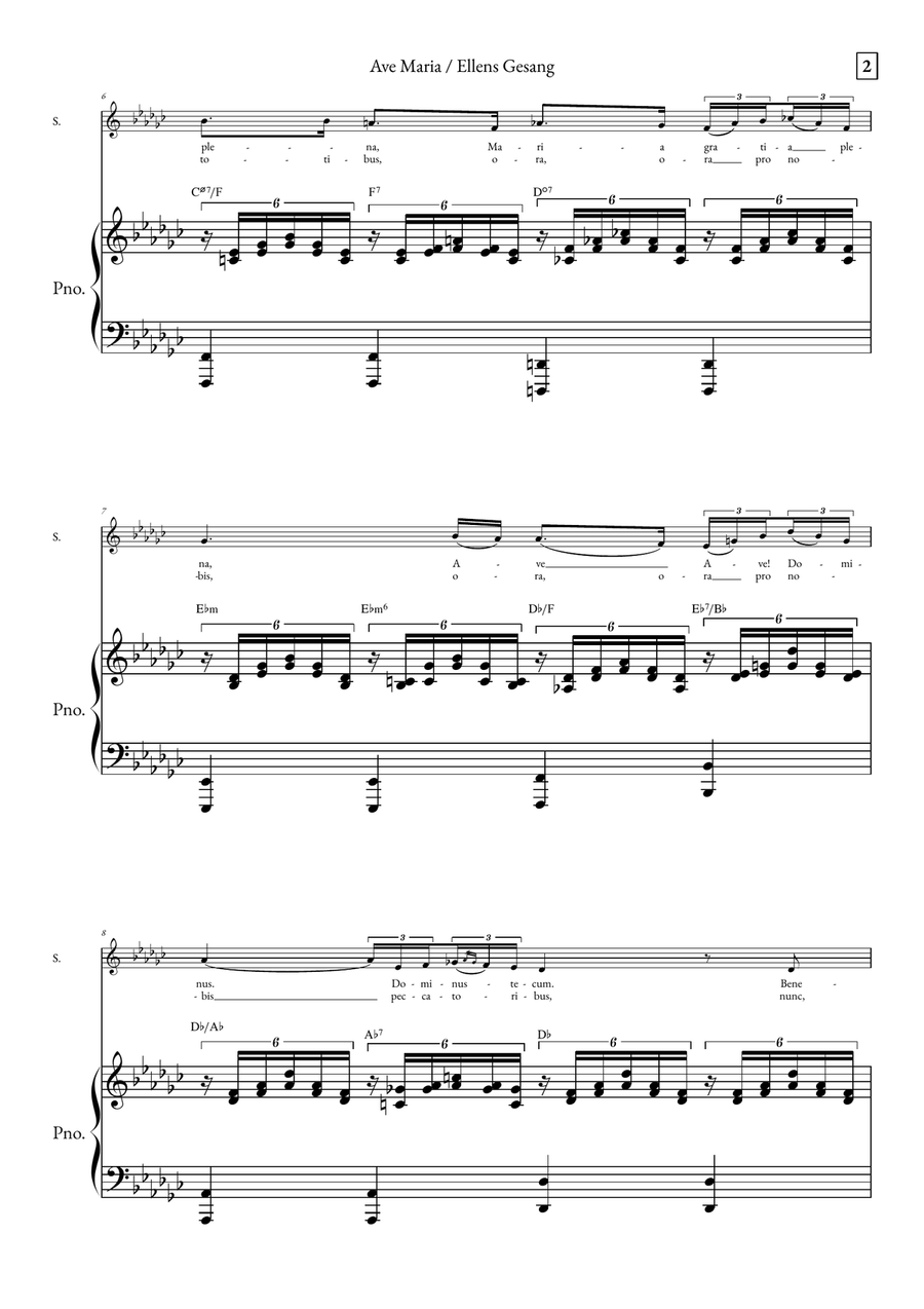 Ave Maria - Ellens Gesand Soprano Voice scores gallery preview page 2