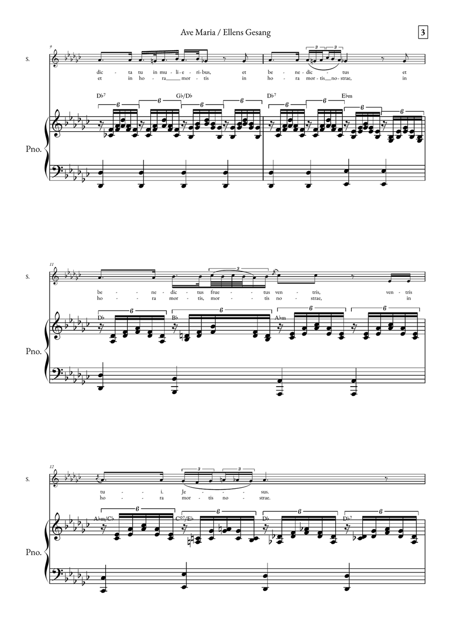 Ave Maria - Ellens Gesand Soprano Voice scores gallery preview page 3