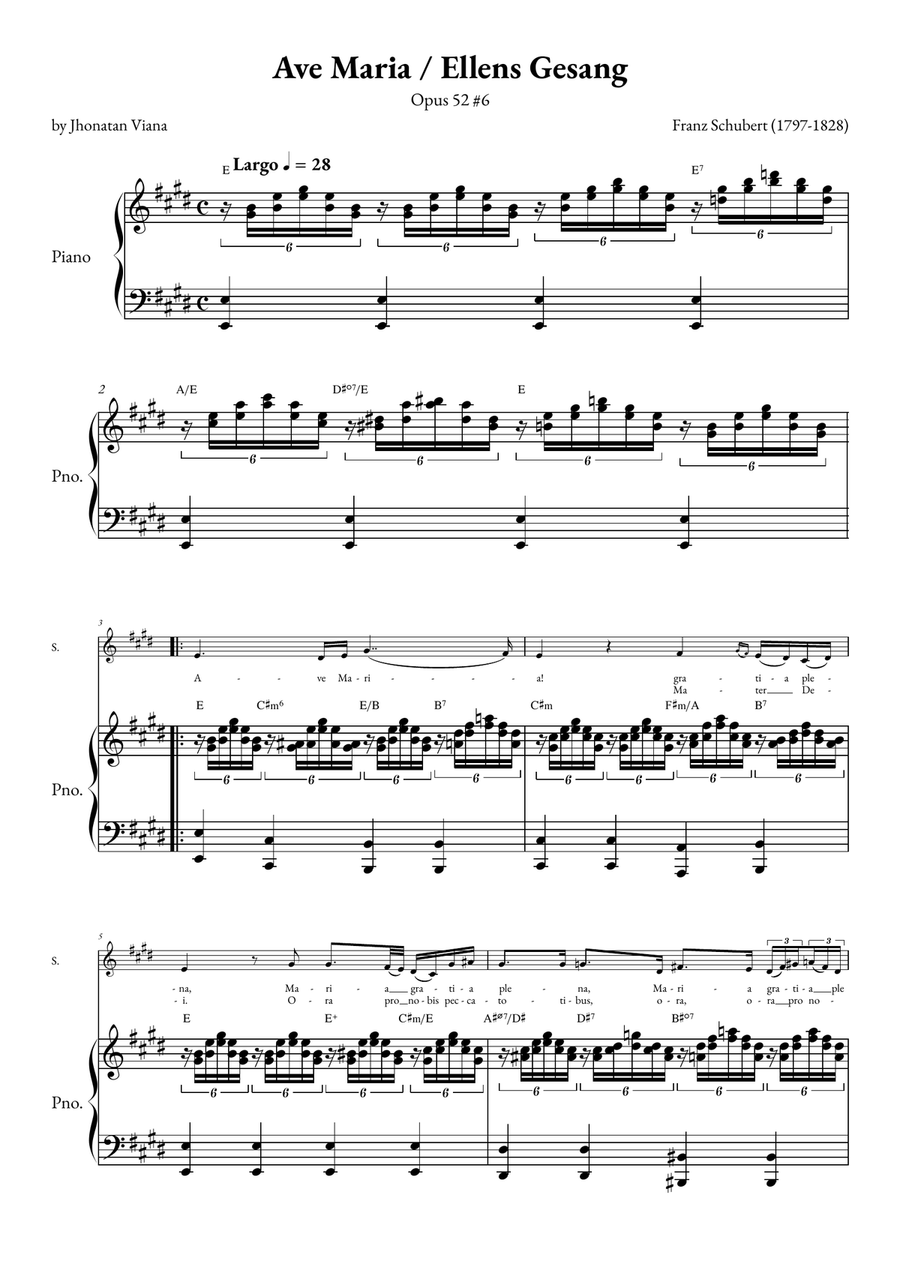 Ave Maria - Ellens Gesand Soprano Voice scores gallery preview page 1