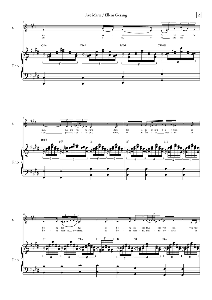 Ave Maria - Ellens Gesand Soprano Voice scores gallery preview page 2