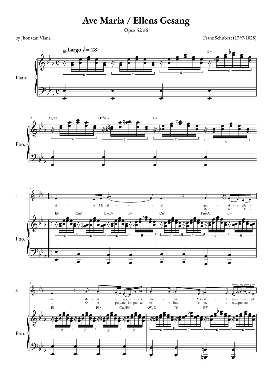 Ave Maria - Ellens Gesand Soprano Voice scores gallery preview page 1