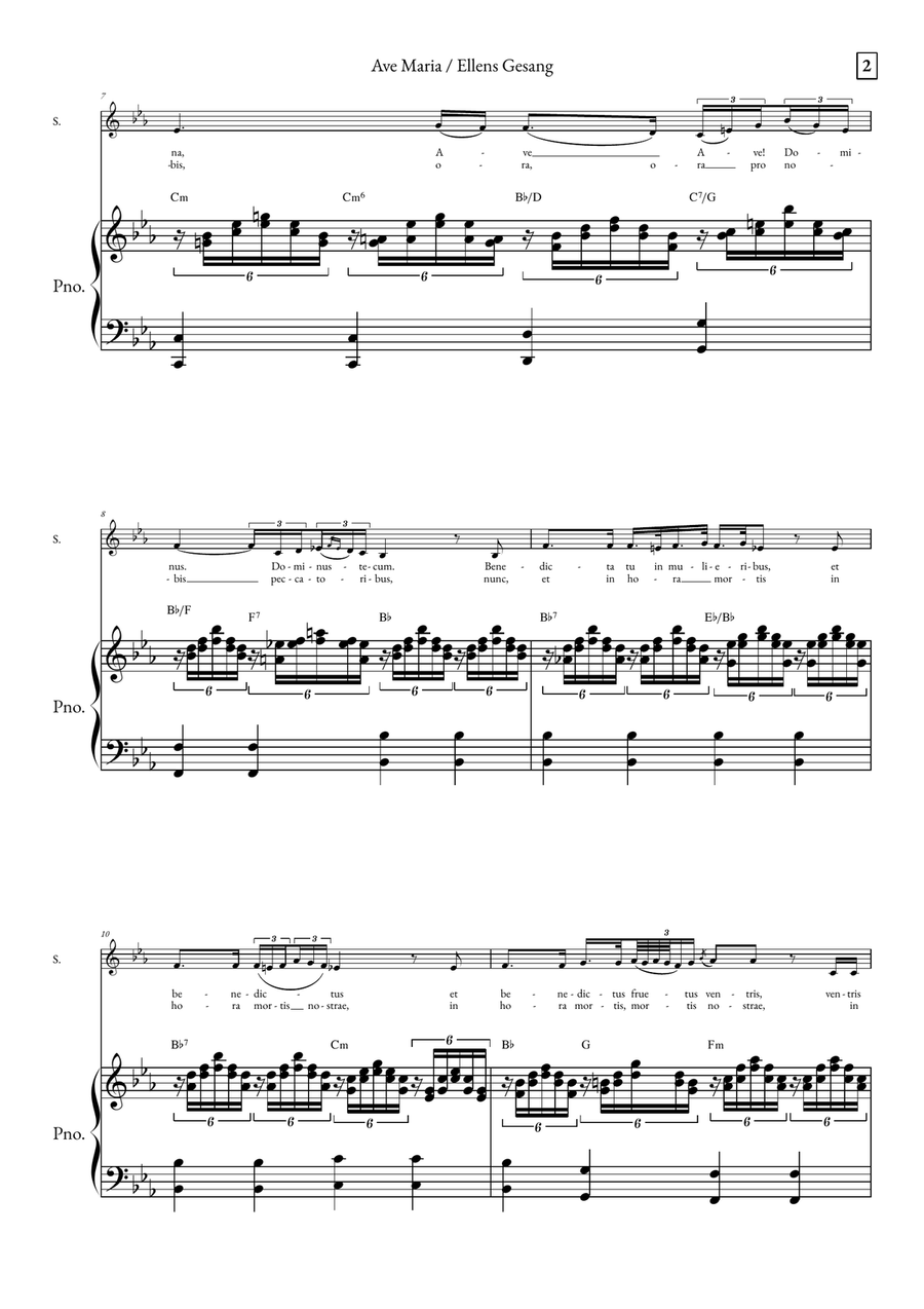 Ave Maria - Ellens Gesand Soprano Voice scores gallery preview page 2