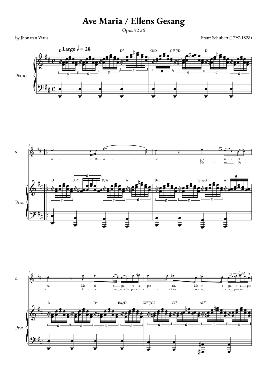 Ave Maria - Ellens Gesand Soprano Voice scores gallery preview page 1