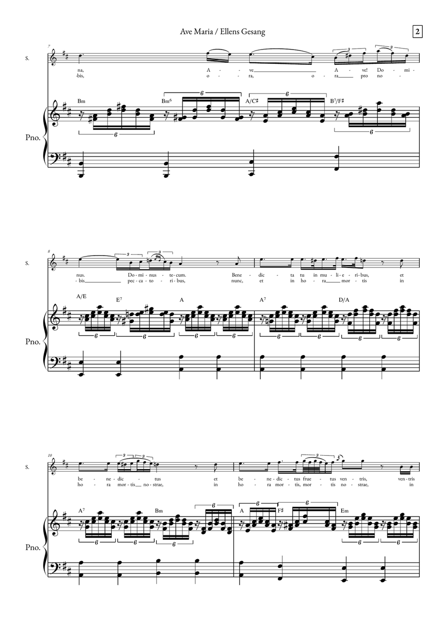 Ave Maria - Ellens Gesand Soprano Voice scores gallery preview page 2
