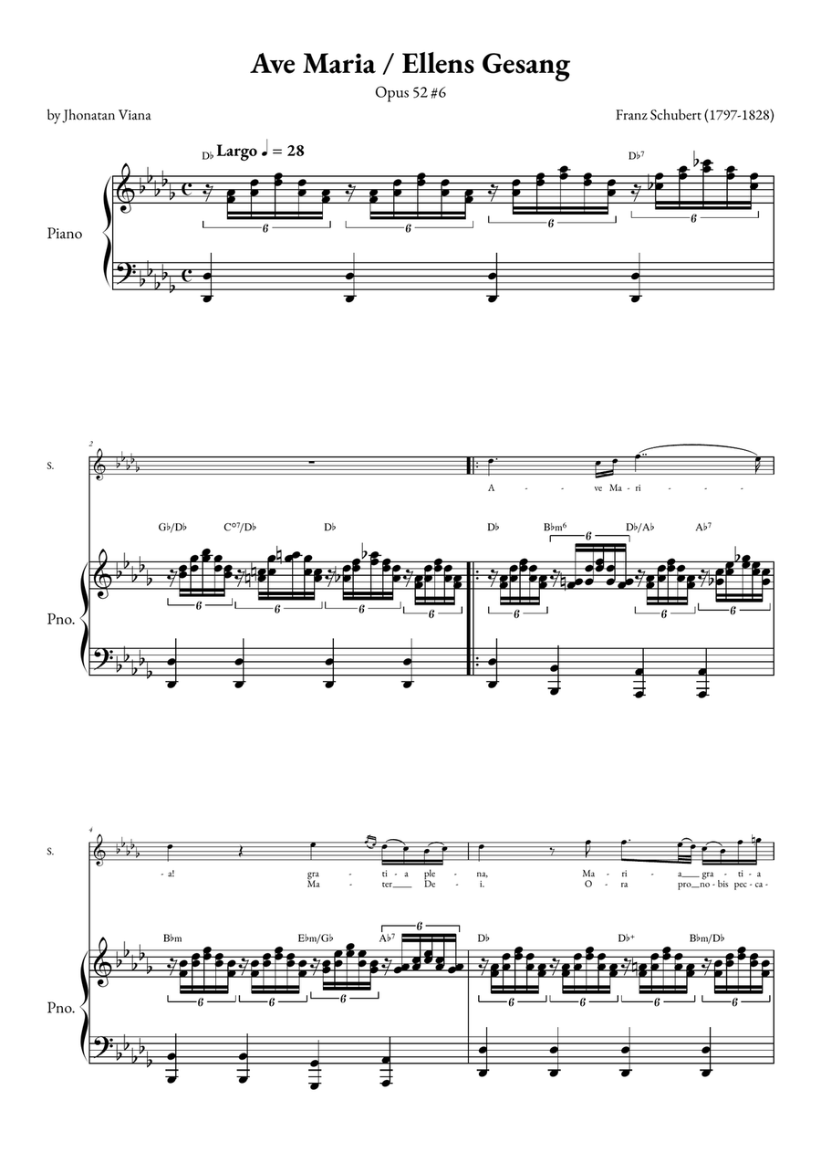 Ave Maria - Ellens Gesand Soprano Voice scores gallery preview page 1