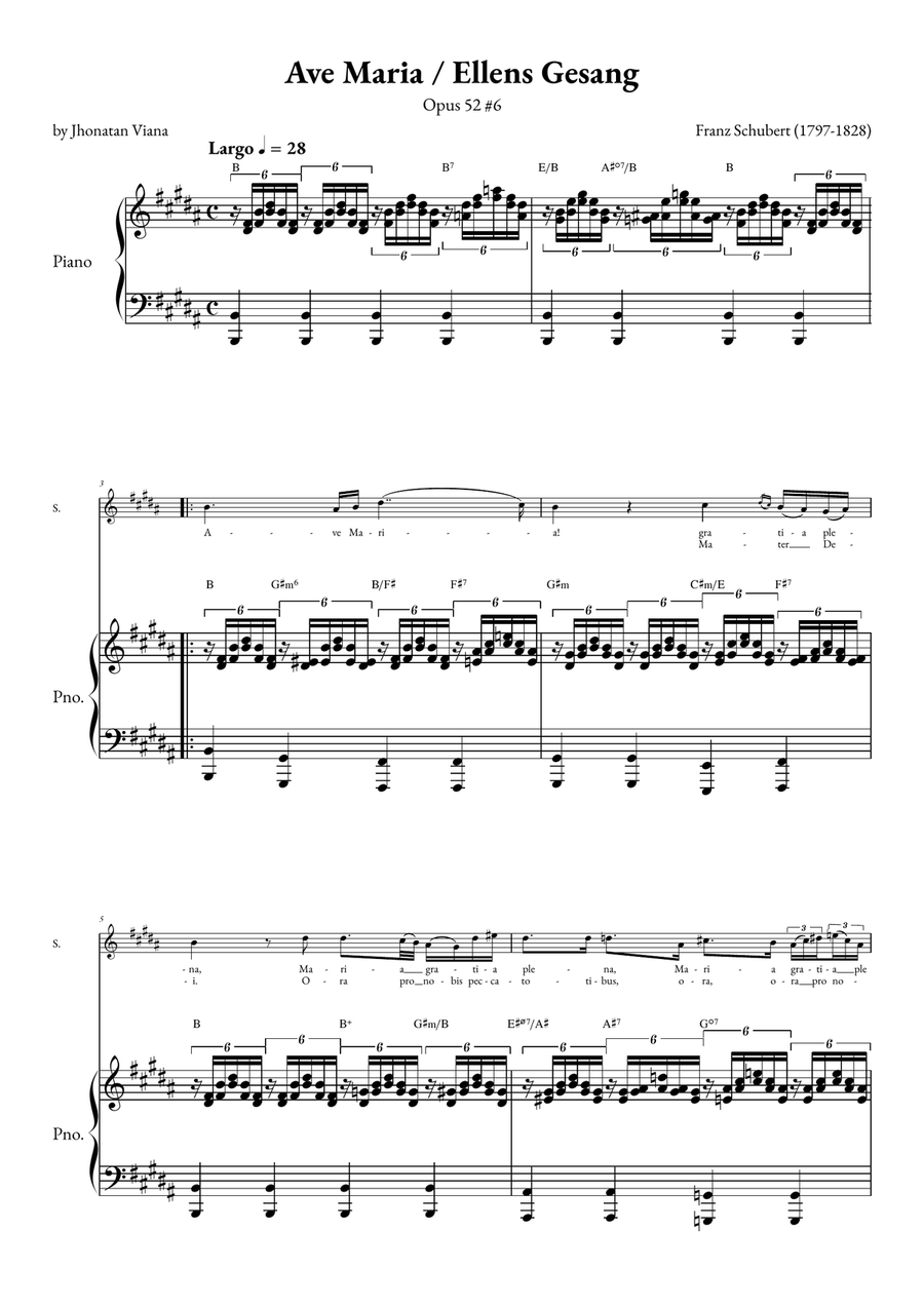 Ave Maria - Ellens Gesand Soprano Voice scores gallery preview page 1