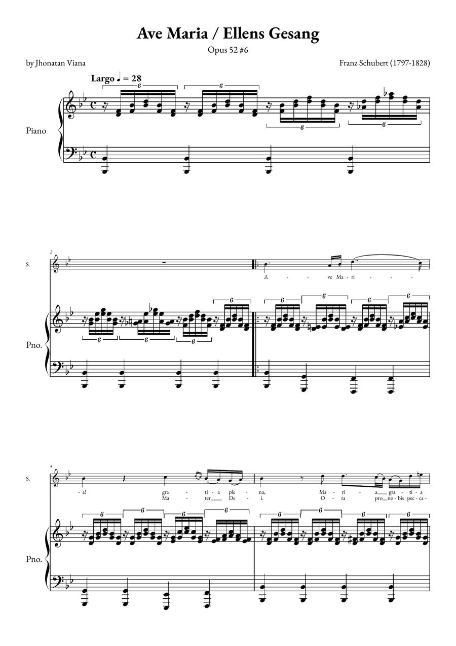 Ave Maria - Ellens Gesand Soprano Voice scores gallery preview page 1