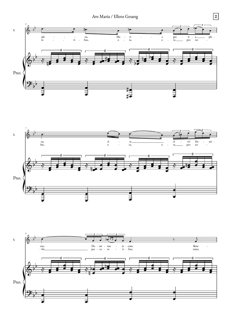Ave Maria - Ellens Gesand Soprano Voice scores gallery preview page 2