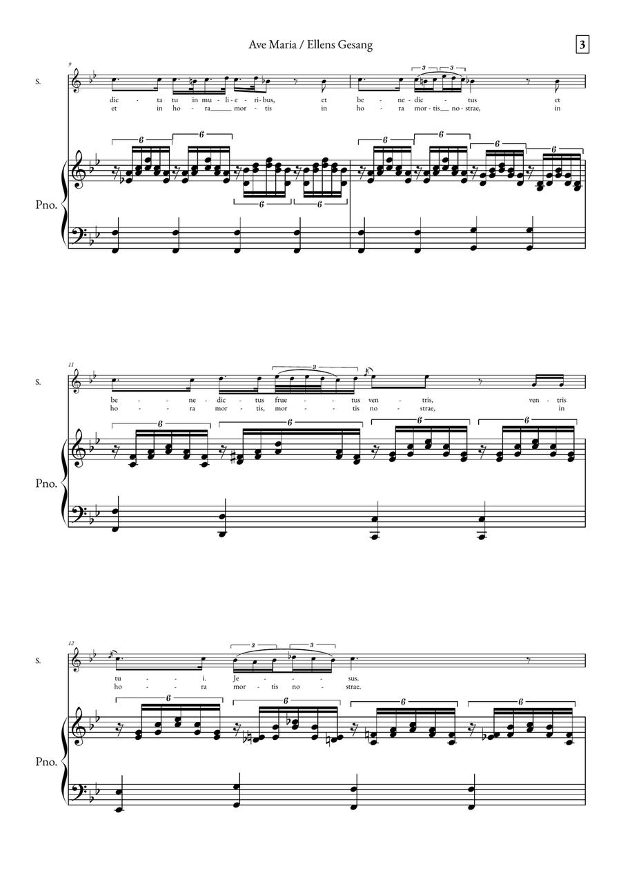 Ave Maria - Ellens Gesand Soprano Voice scores gallery preview page 3