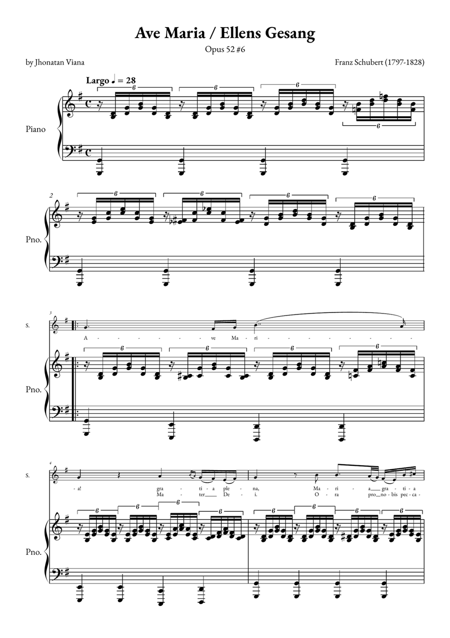 Ave Maria - Ellens Gesand Soprano Voice scores gallery preview page 1