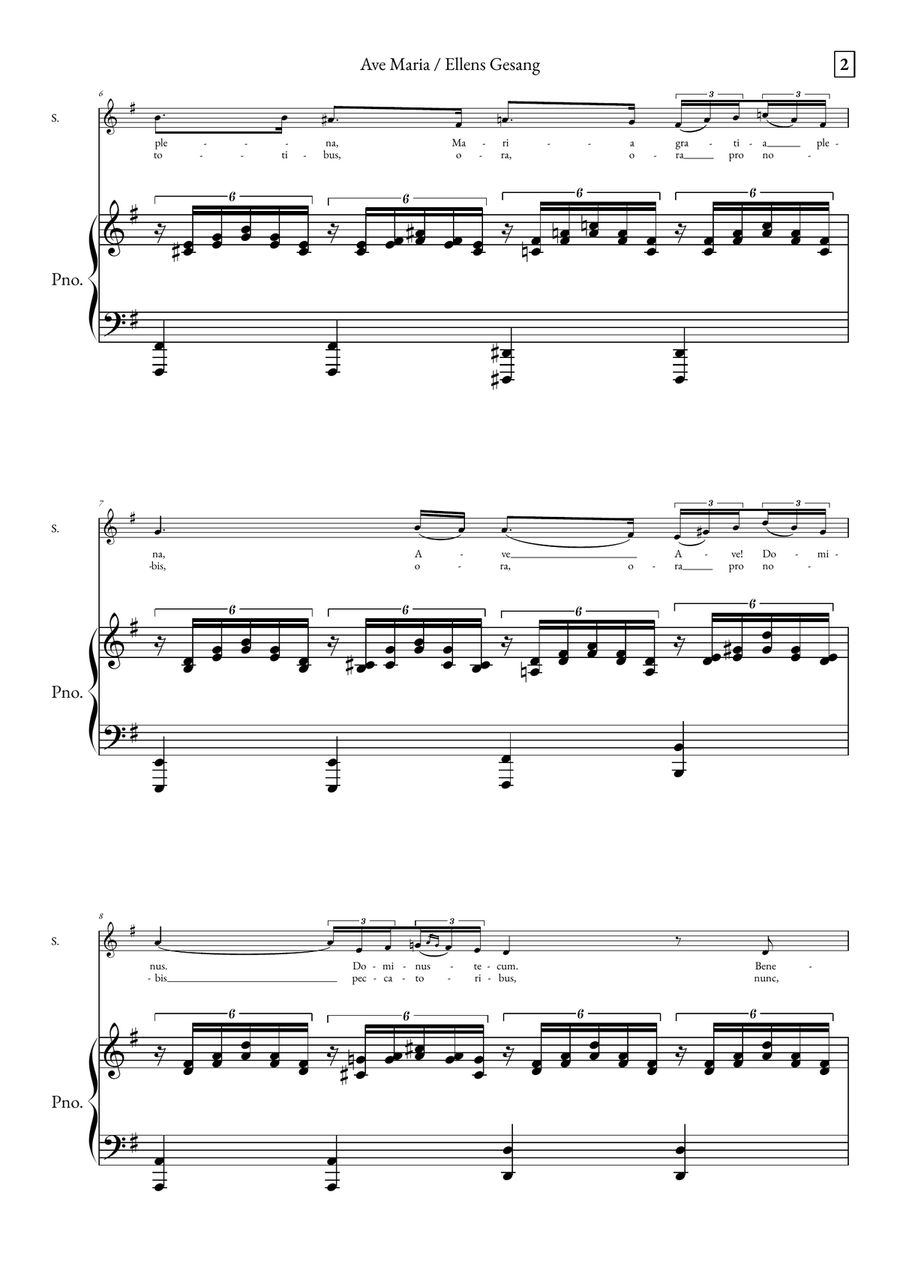 Ave Maria - Ellens Gesand Soprano Voice scores gallery preview page 2