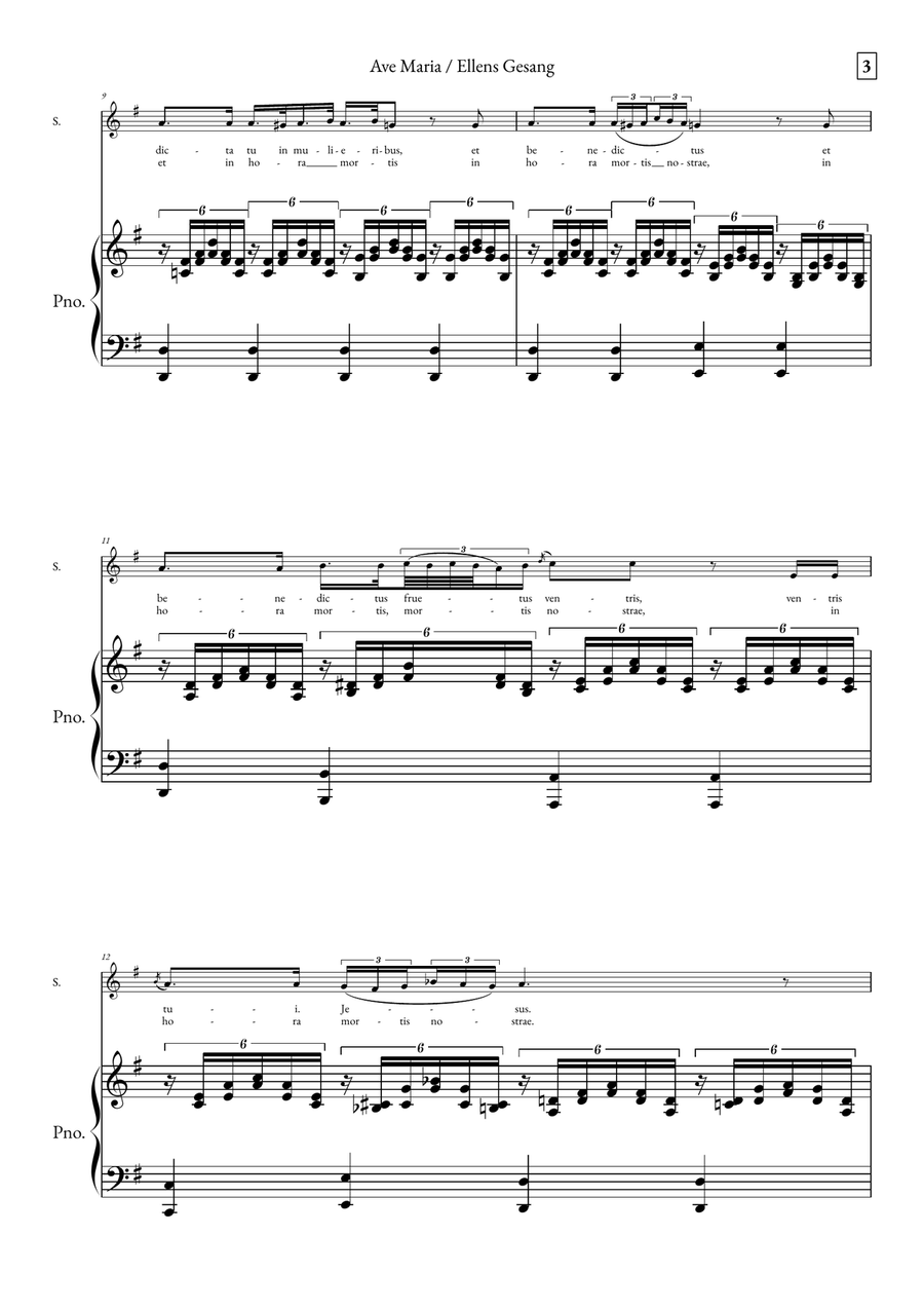 Ave Maria - Ellens Gesand Soprano Voice scores gallery preview page 3