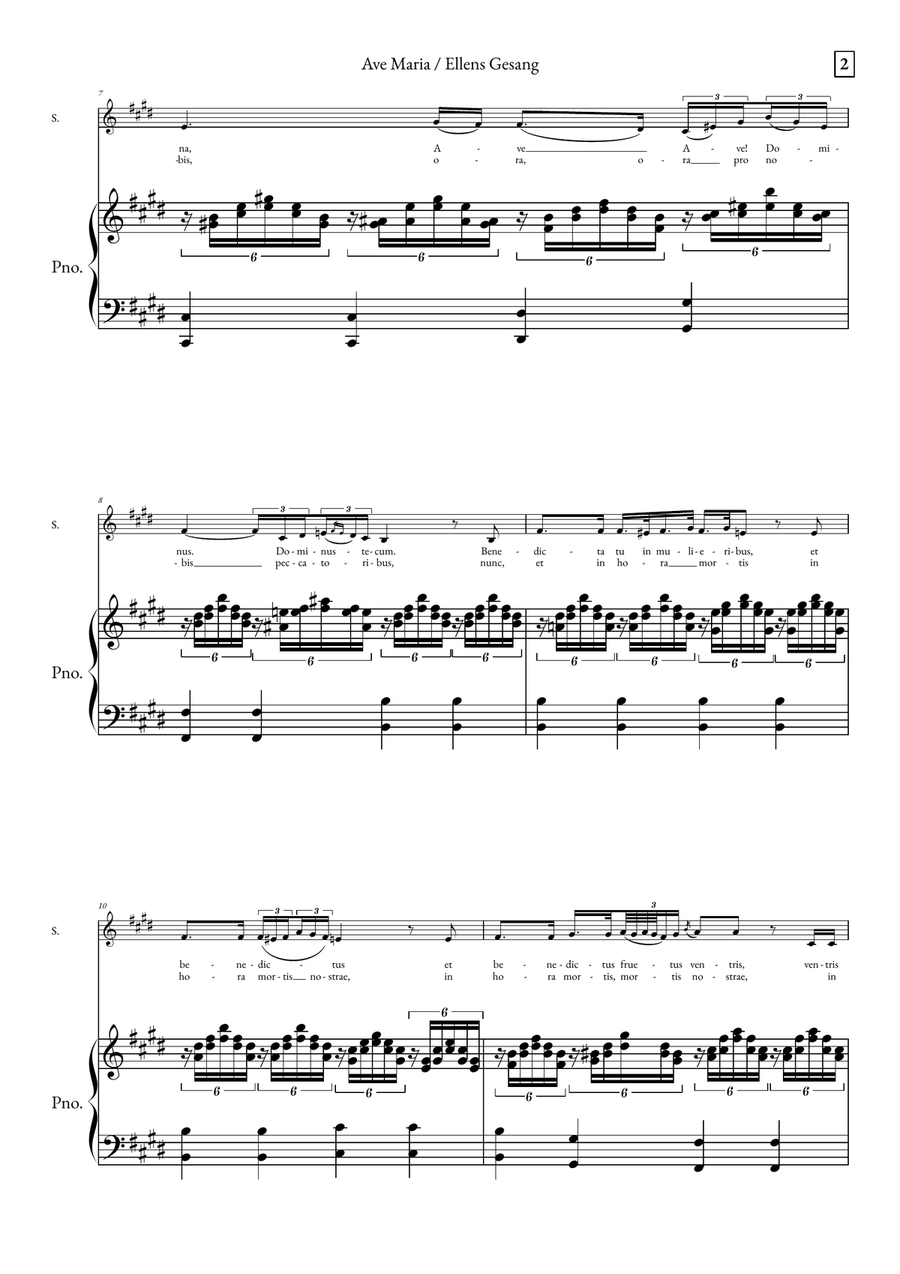 Ave Maria - Ellens Gesand Soprano Voice scores gallery preview page 2